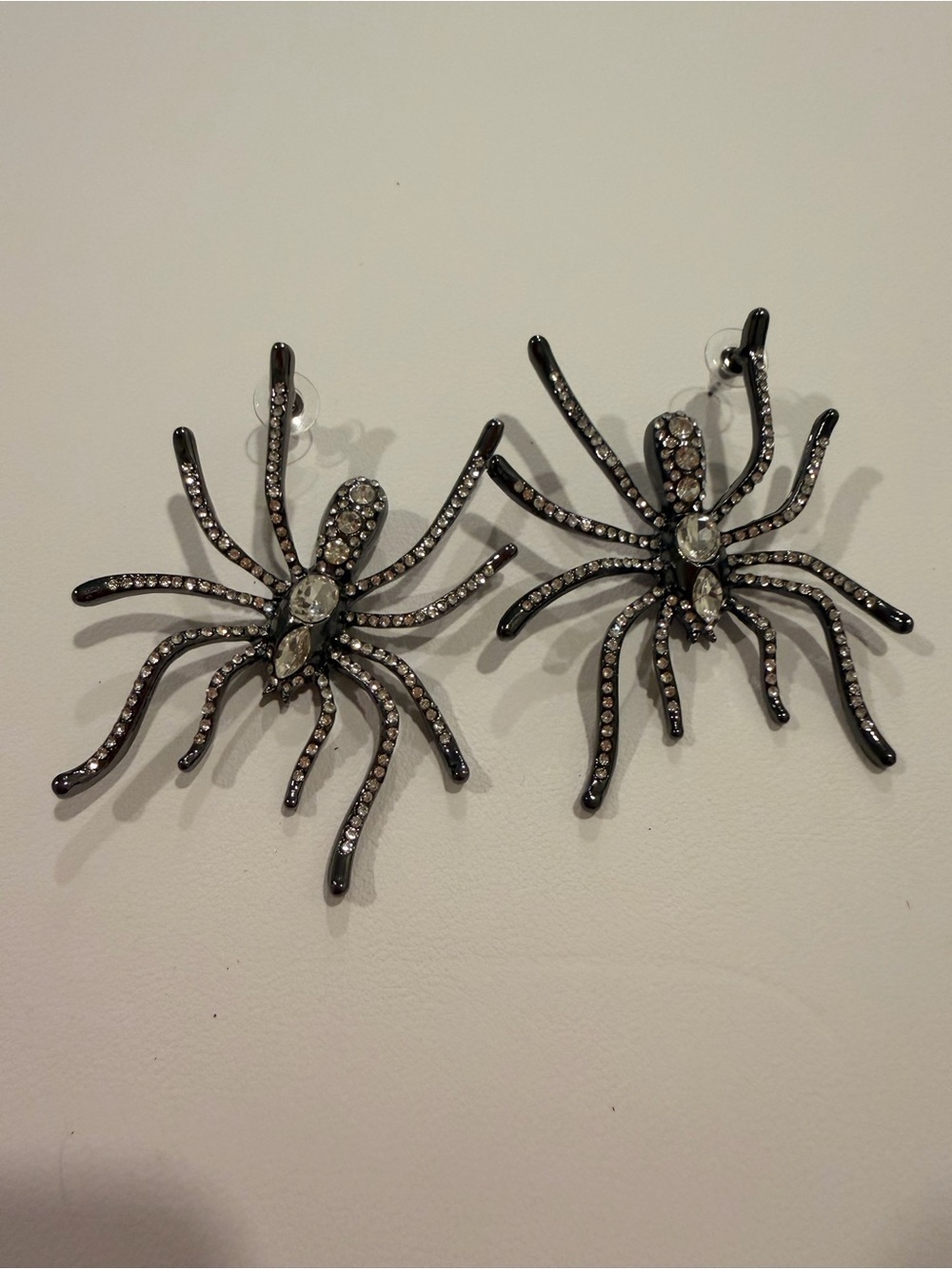 Black Spider Crystal Statement Earrings - Picture 6 of 6